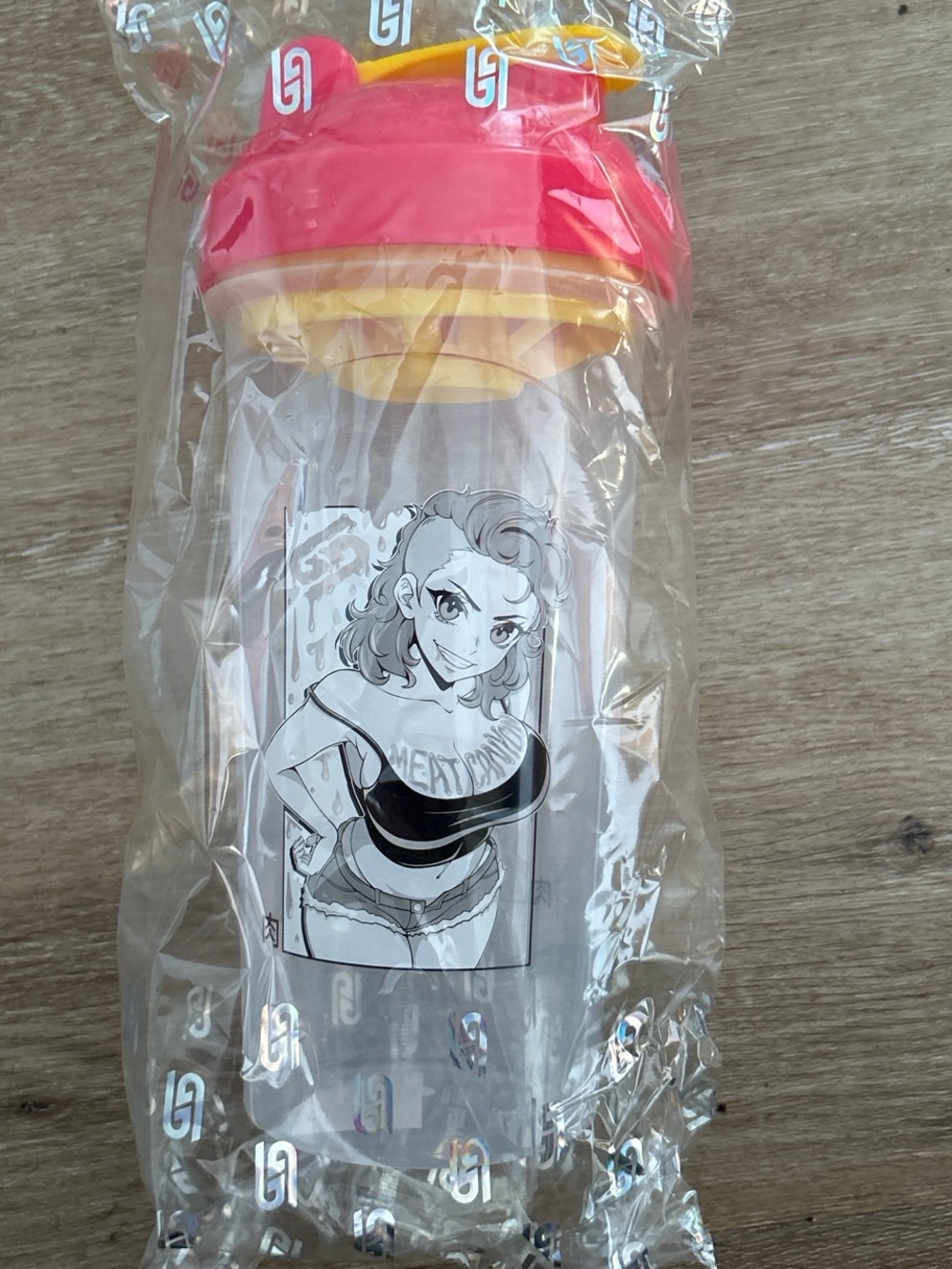 Meat Canyon GamerSupps Waifu Cup Pink & Yellow Graphic Bottle and Cooking Apron